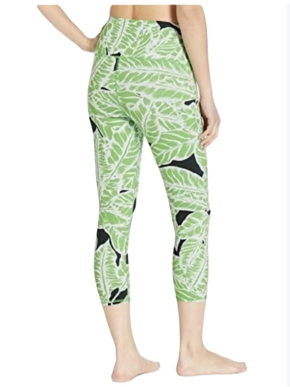 ALO High-Waist Green Leaf Print Leggings